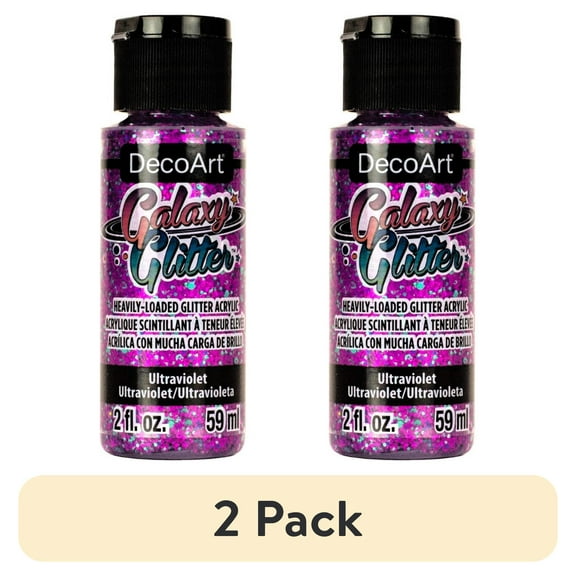 (2 pack) DecoArt Galaxy Glitter Paint 2 oz – Intense Sparkle Finish for Crafts & Art