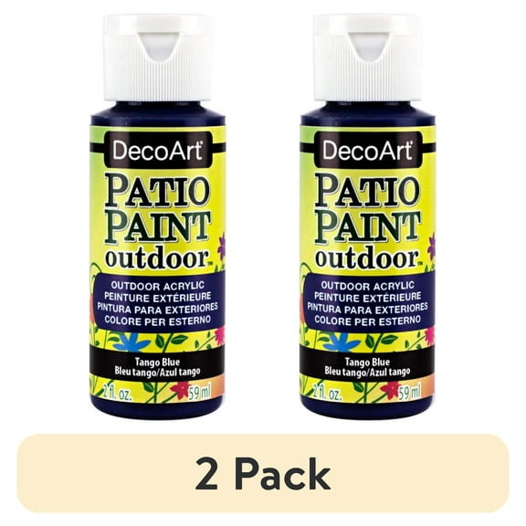 DecoArt Patio Paint Outdoor Acrylic, Tango Blue – Weather-Resistant Craft Paint, 2 oz