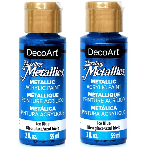 [2-pack] - Decoart Dazzling Metallics Acrylic Paint 2oz - Ice Blue