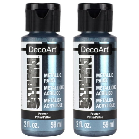 2-pack - Decoart Extreme Sheen Paint 2oz, Pewter DPM-12 00766218096975