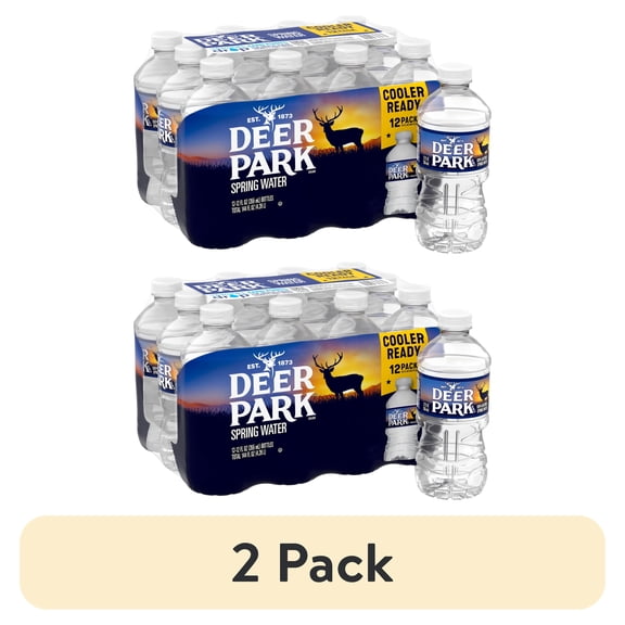(2 pack) Deer Park Spring Water, 12 Fl Oz, 12-Pack Plastic Bottles