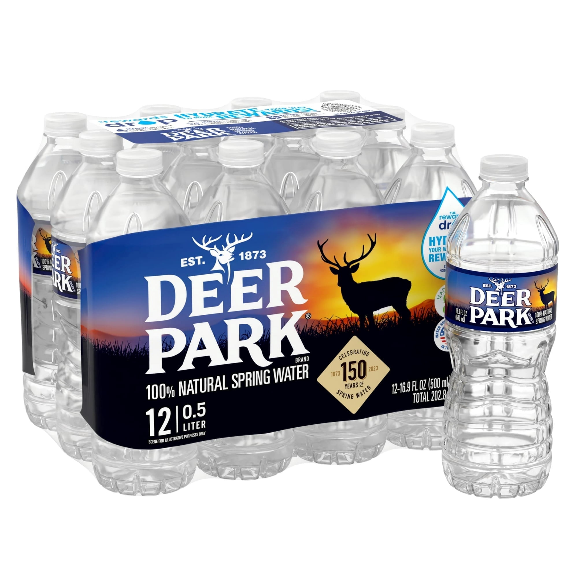 (2 pack) Deer Park Spring Water, 16.9 Fl Oz, 12-Pack Plastic Bottles