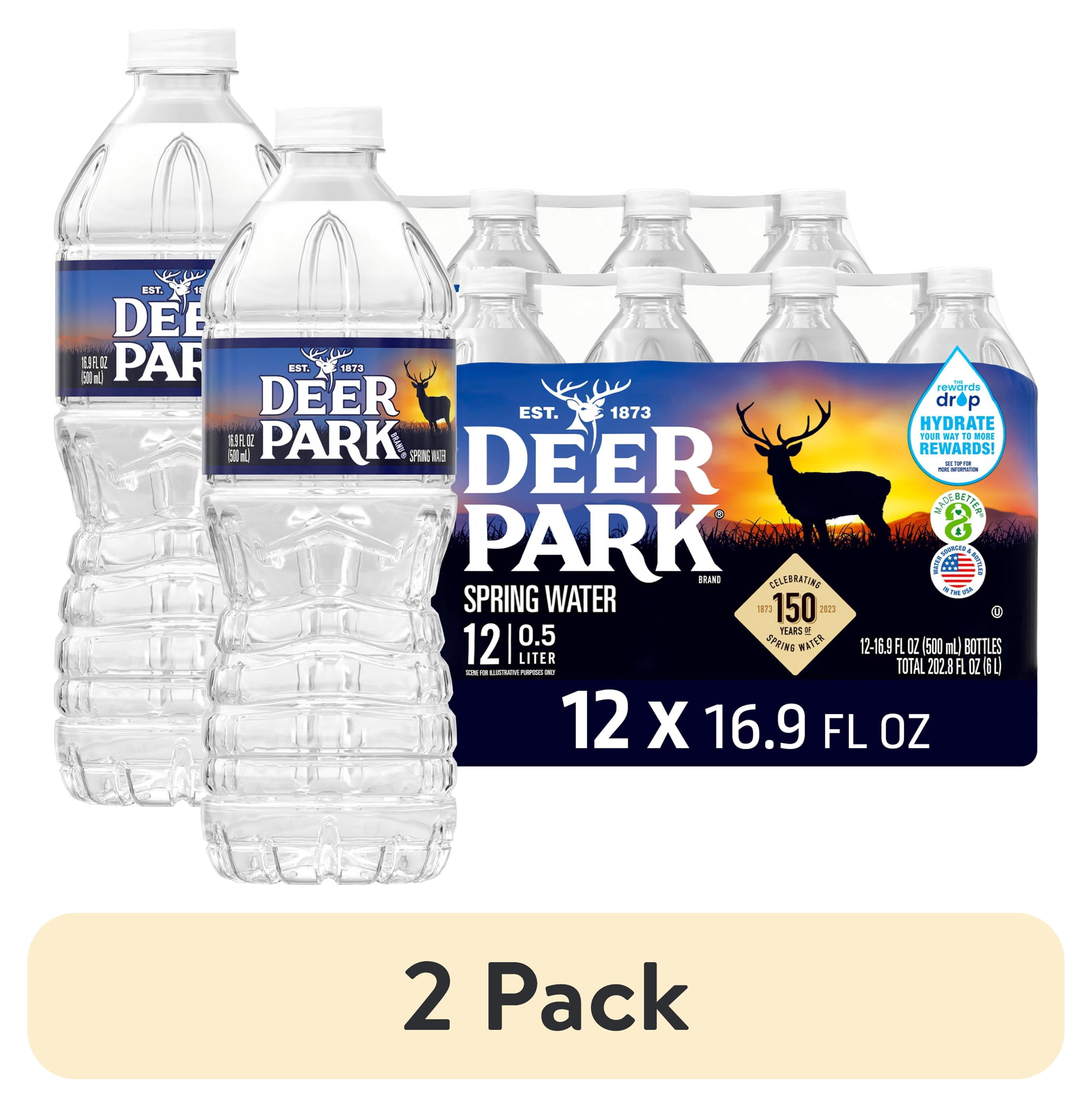 (2 pack) Deer Park Spring Water, 16.9 fl oz, 12-pack Plastic Bottles