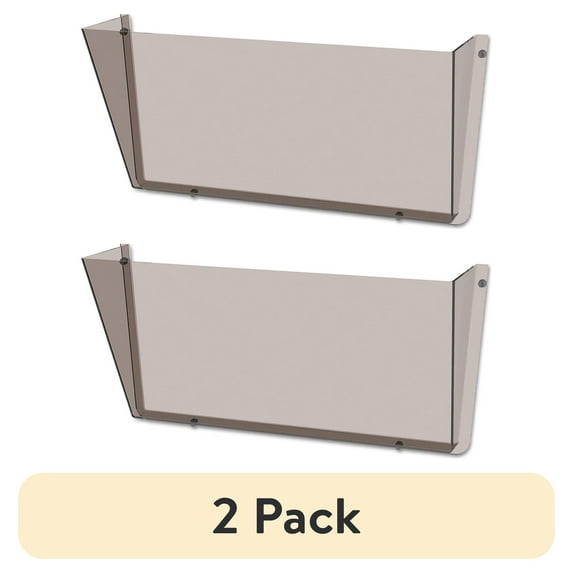 (2 pack) Deflecto Unbreakable DocuPocket Wall File Letter Size 14.5" x 3" x 6.5" Smoke 63202