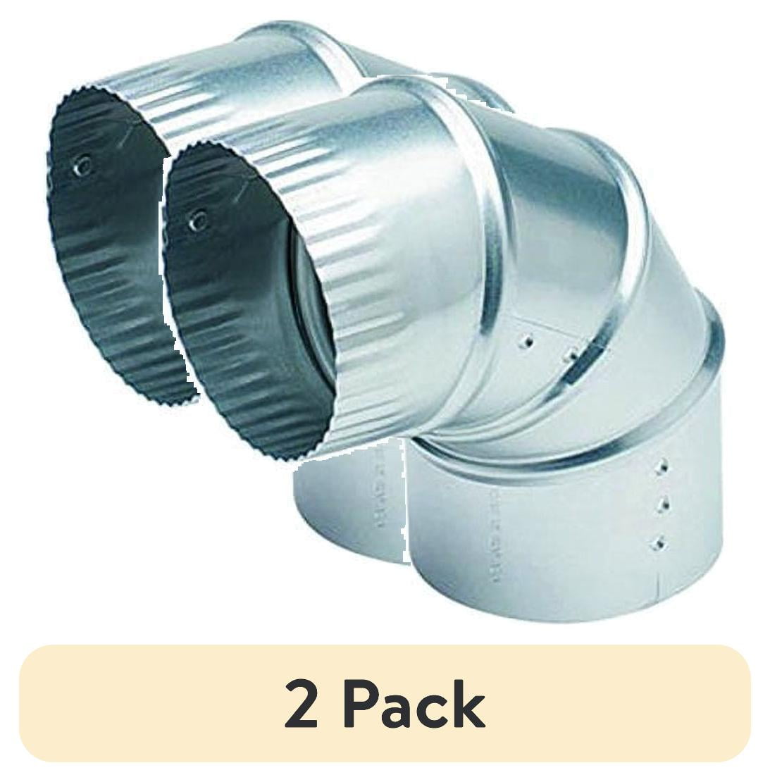 (2 pack) Deflecto Aluminum Dryer Vent Elbow, Fully Adjustable, 4", Silver (DE904)