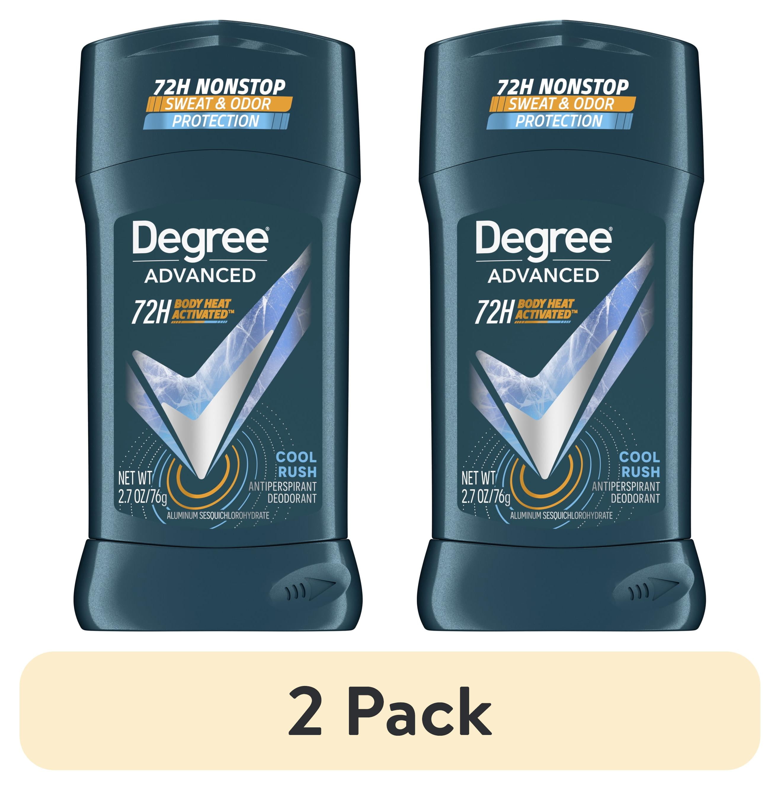 (2 pack) Degree Advanced Long Lasting Men's Antiperspirant Deodorant Stick Cool Rush, 2.7 oz