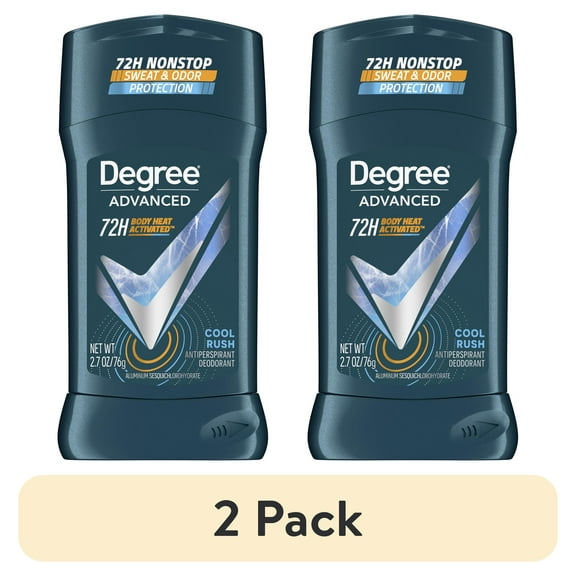(2 pack) Degree Advanced Long Lasting Men's Antiperspirant Deodorant Stick Cool Rush, 2.7 oz