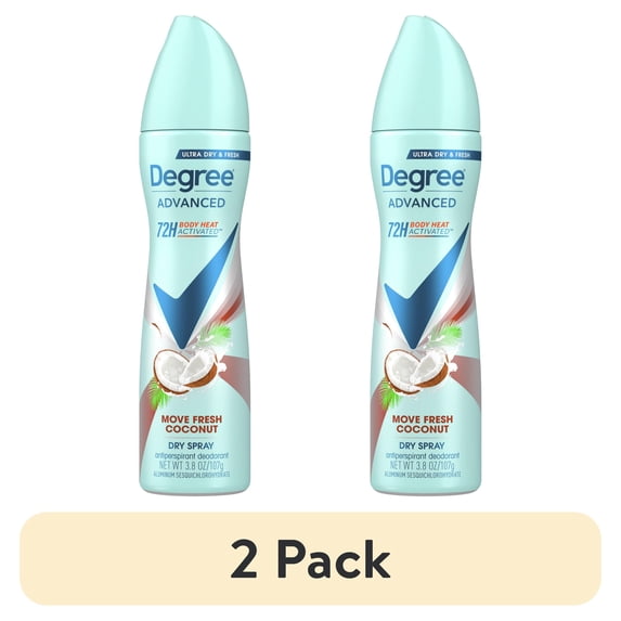 (2 pack) Degree Antiperspirant Spray Coconut & Hibiscus, 3.8 OZ