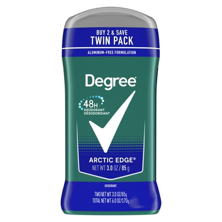 (2 pack) Degree Long Lasting Men's Deodorant Stick Twin Pack, Arctic Edge, 3 oz