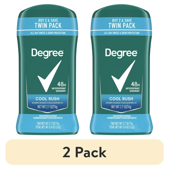 (2 pack) Degree Men Original Antiperspirant Deodorant for Men Cool Rush Twin Pack, 2.7oz
