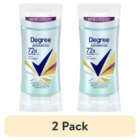 (2 pack) Degree Advanced 72H Women's Antiperspirant Deodorant Sexy Intrigue, 2.6 oz