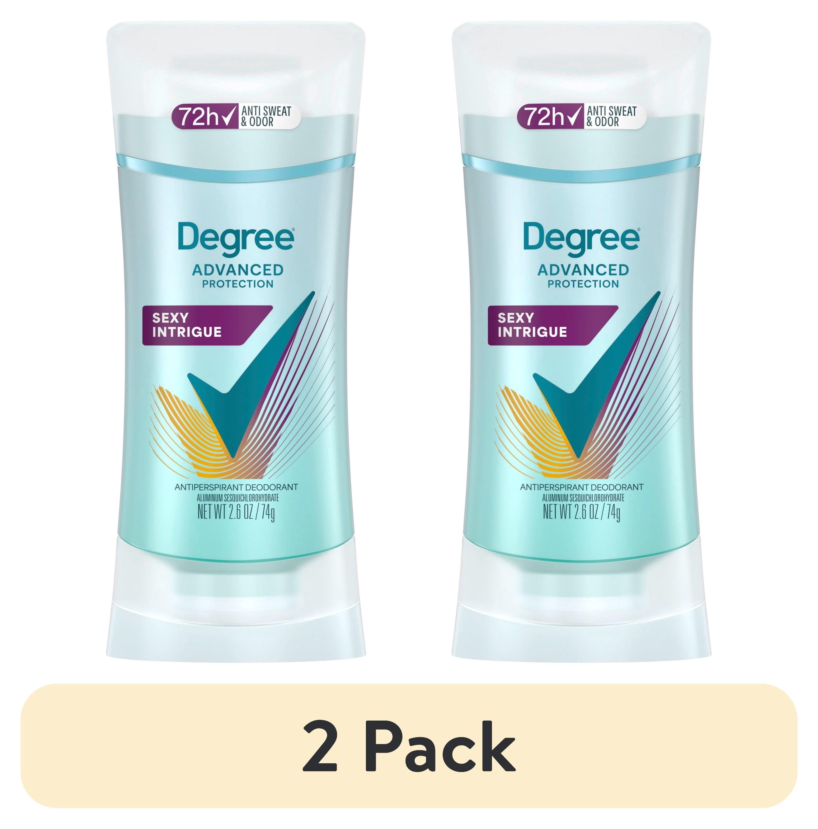 (2 pack) Degree Antiperspirant Deodorant 72-Hour Sweat & Odor Protection Sexy Intrigue Antiperspirant Deodorant For Women with Body Heat Activated Technology, 2.6 oz