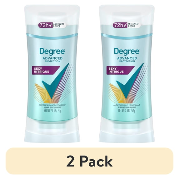 (2 pack) Degree Antiperspirant Deodorant 72-Hour Sweat & Odor Protection Sexy Intrigue Antiperspirant Deodorant For Women with Body Heat Activated Technology, 2.6 oz