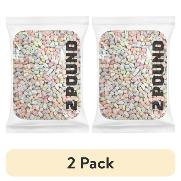 (2 pack) Dehydrated Rainbow Mashmallows Bulk Value Pack 2 Pound Sealed Bag
