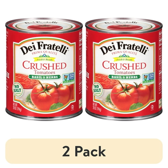 (2 pack) Dei Fratelli Crushed Tomatoes With Basil & Herbs, 28 Oz
