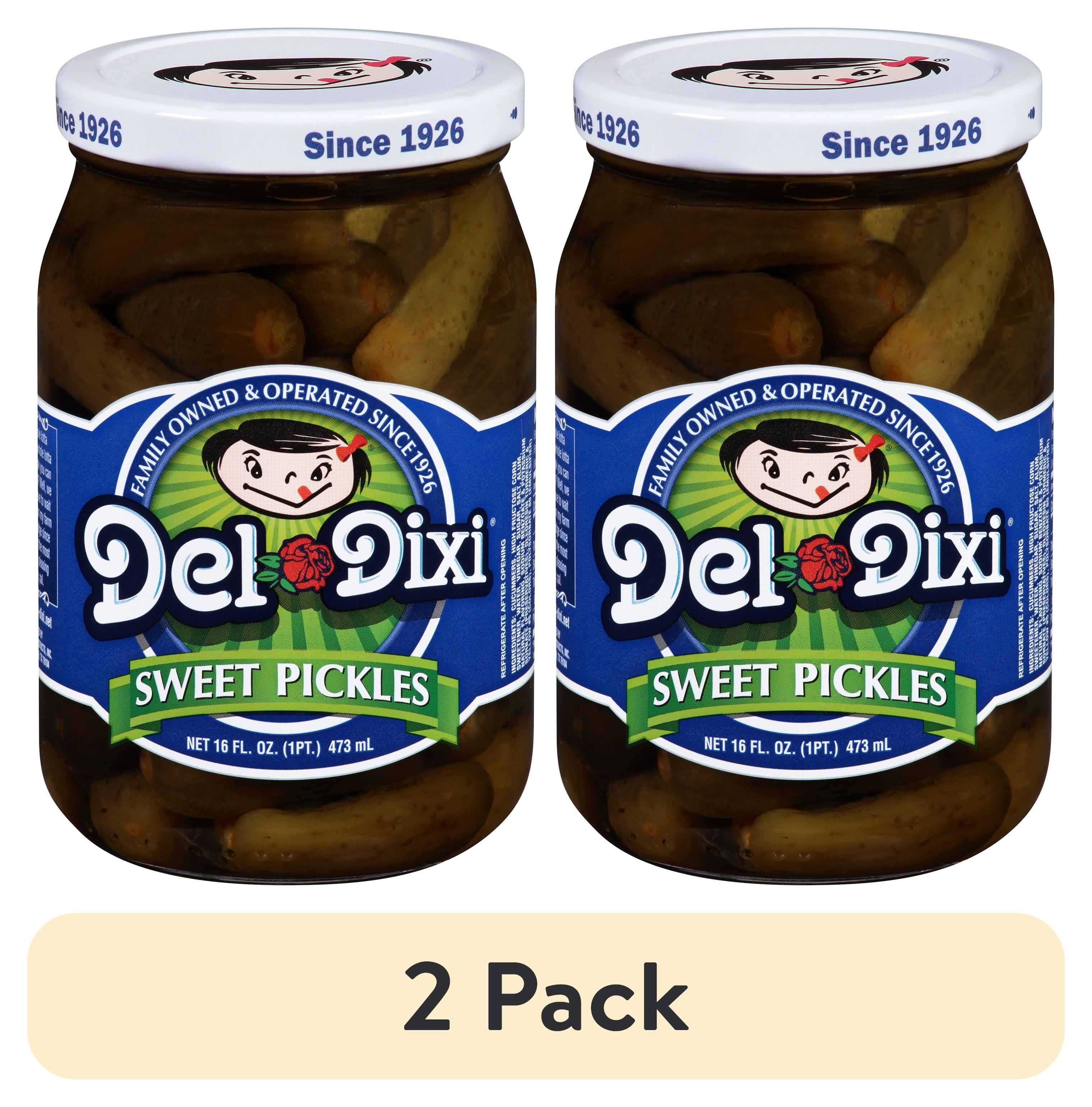 Del-Dixi Sweet Pickles in Jar, 16 oz, Made in Texas, Low Fat & Low