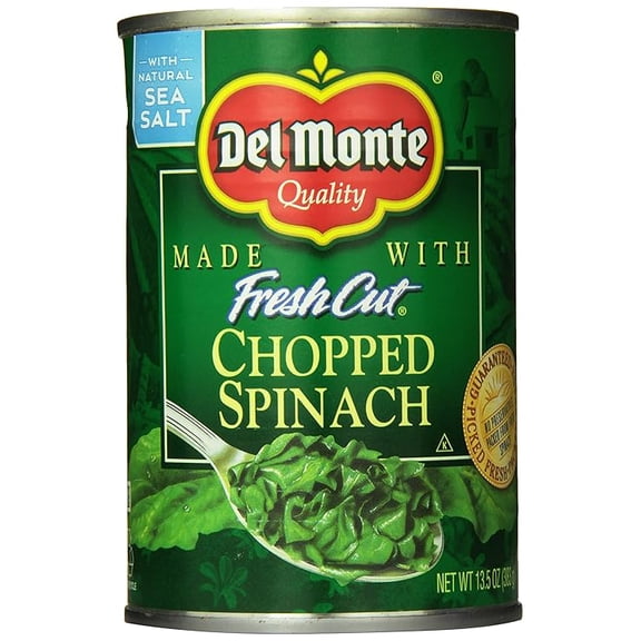 (2 pack) Del Monte Chopped Spinach, 13.5 Ounce