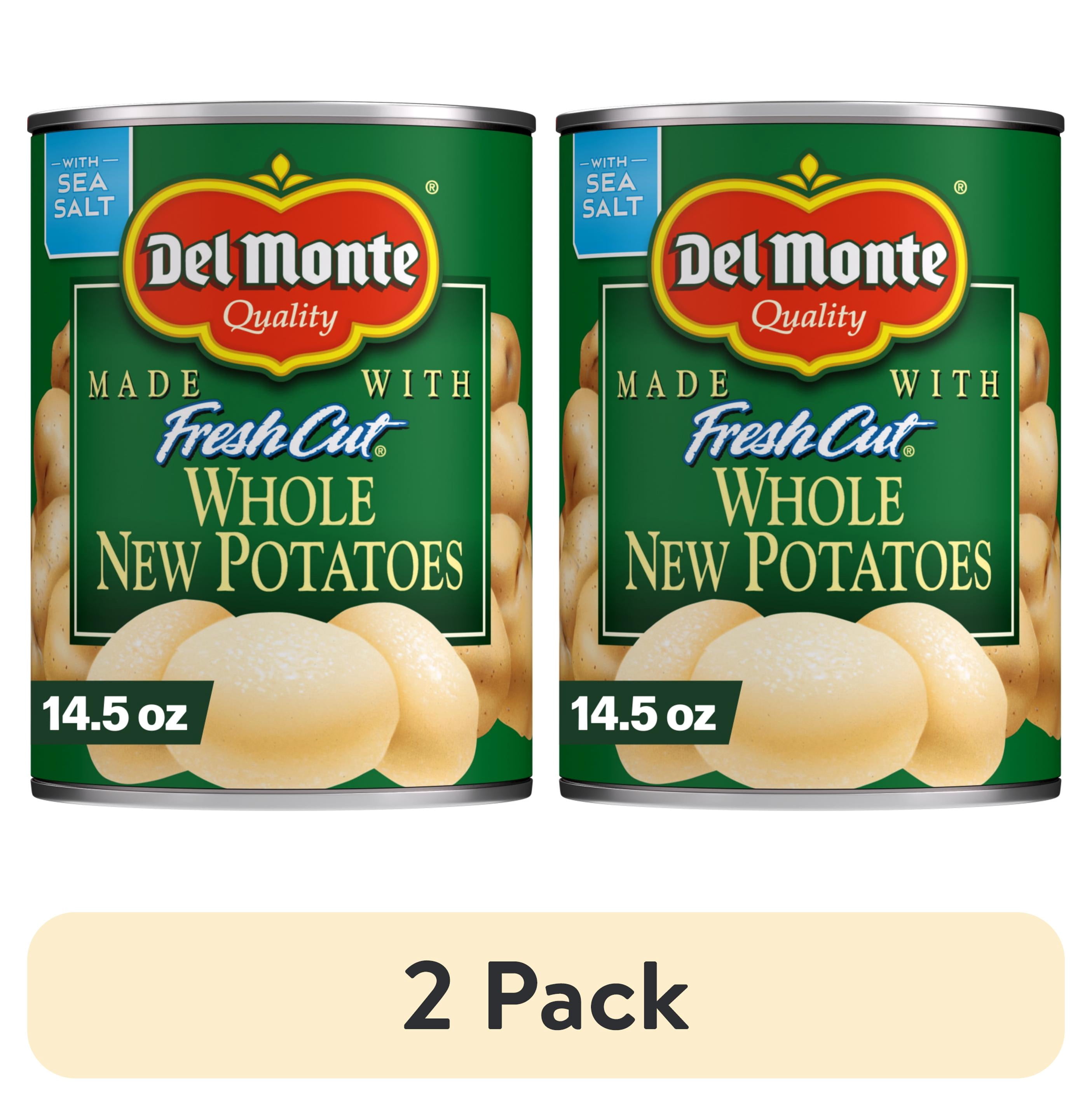 (2 pack) Del Monte Whole Canned Potatoes, Canned Vegetables, 14.5 oz Can