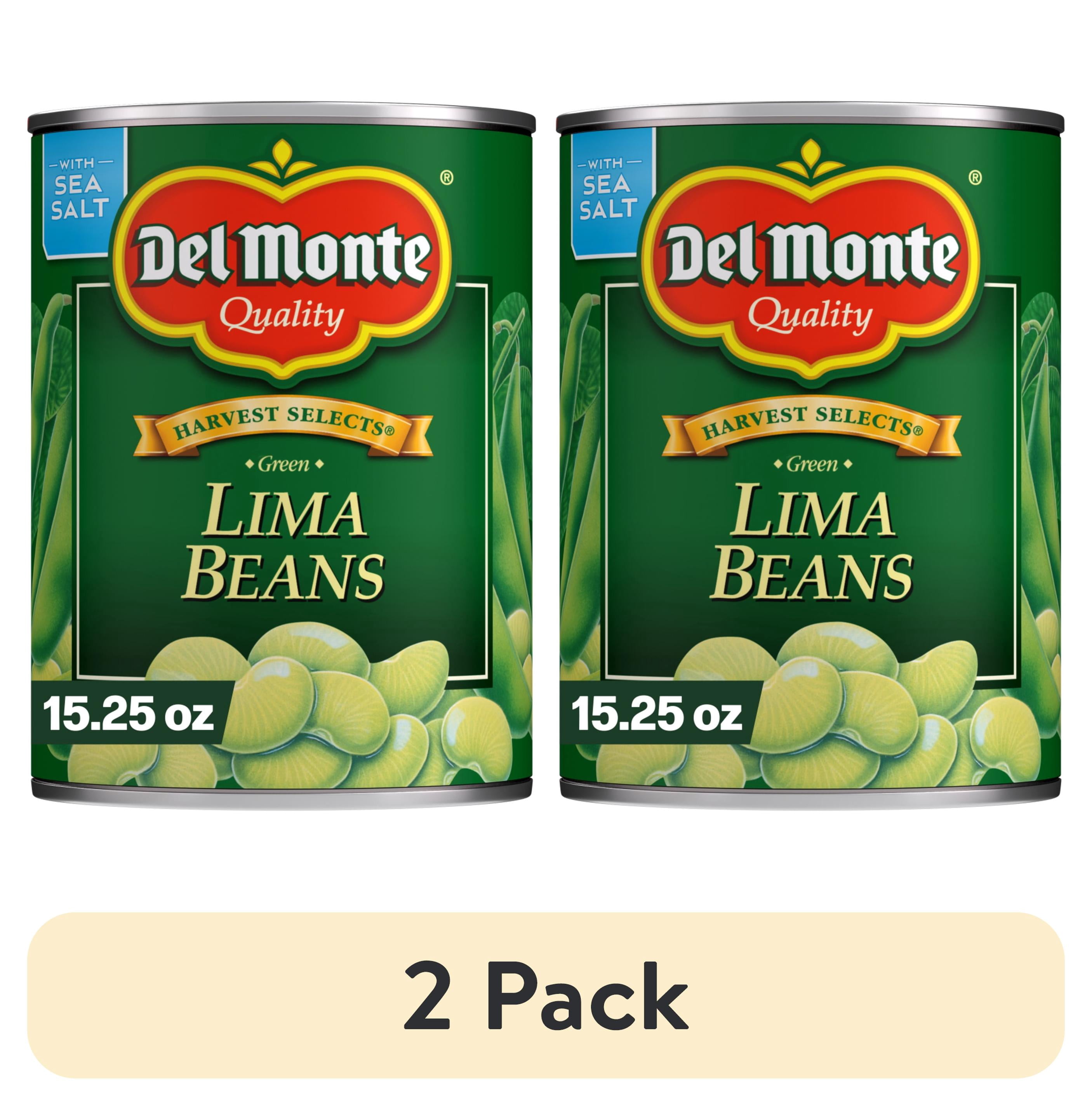 (2 pack) Del Monte Lima Beans, Canned Vegetables, 15.25 oz Can