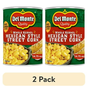 (2 pack) Del Monte Mexican Style Street Corn, Canned Vegetables, 14.75 oz Can
