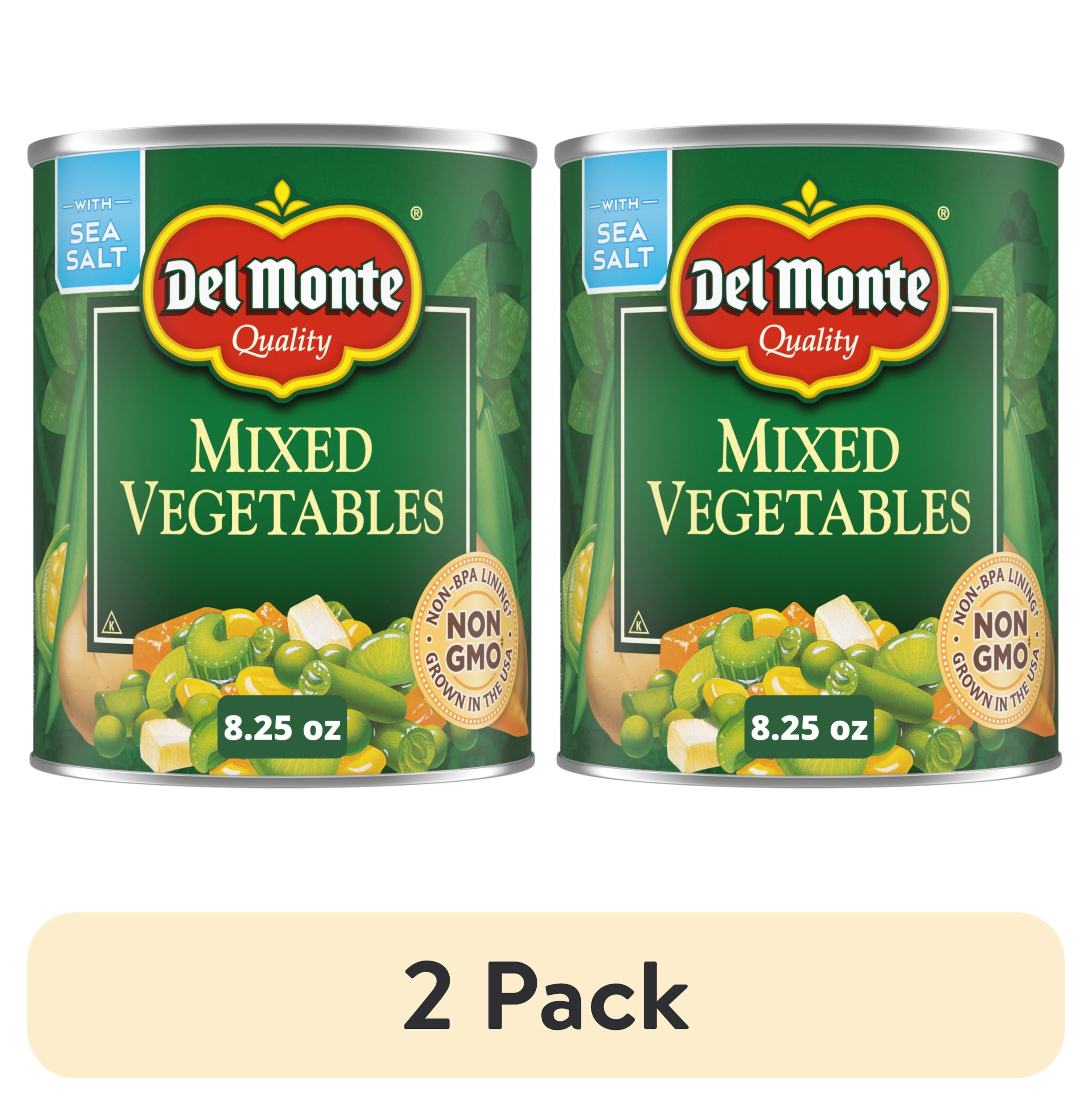 (2 pack) Del Monte Mixed Vegetables, 8.25 oz Can, Canned Vegetables