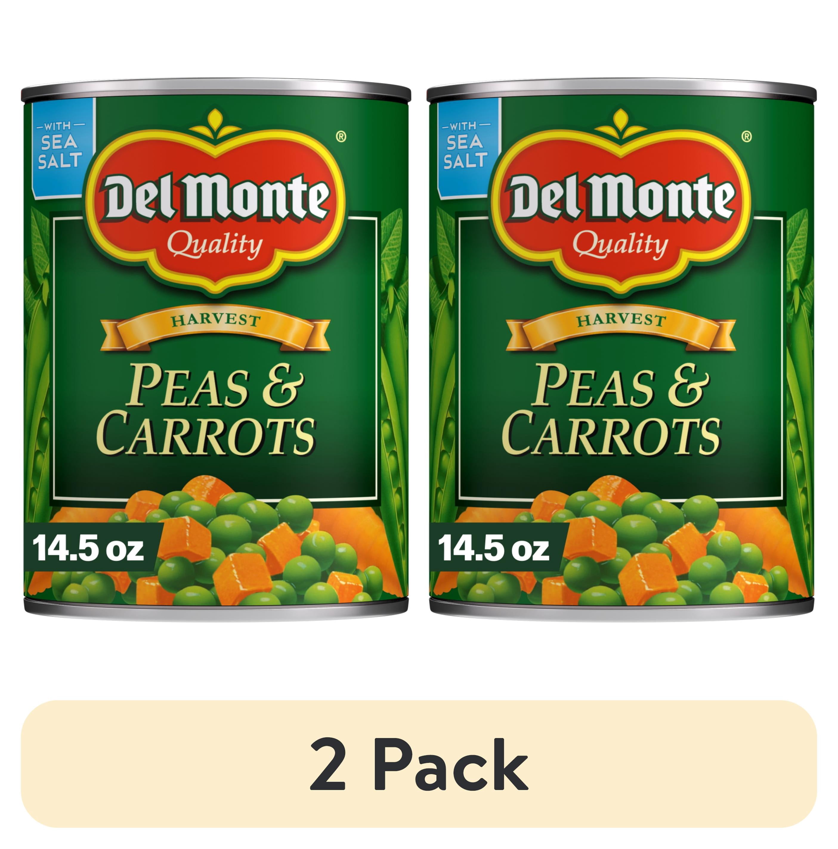 (2 pack) Del Monte Peas & Carrots, Canned Vegetables, 14.5 oz Can