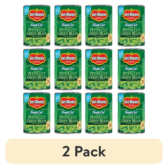 (2 pack) Del Monte Petite Cut Green Beans, 14.5 Oz, (Pack Of 12)