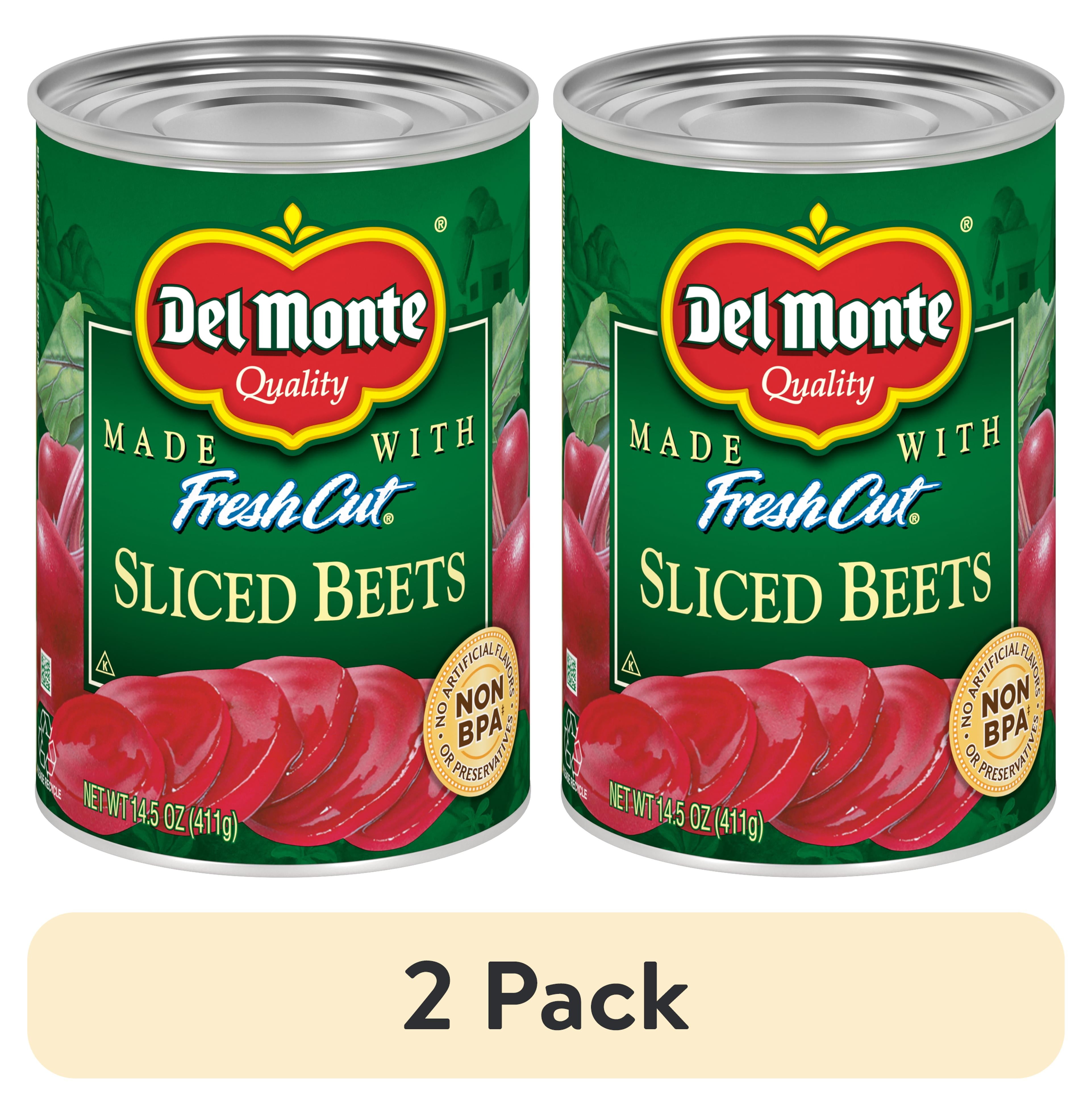 (2 pack) Del Monte Sliced Beets, Canned Vegetables, 14.5 oz Can