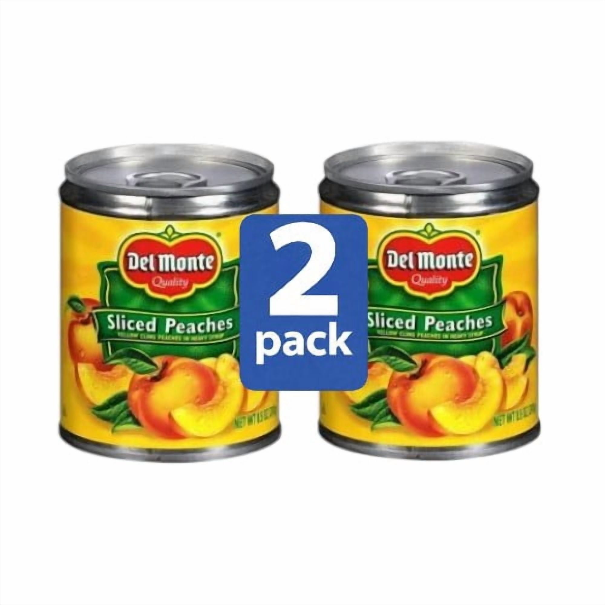 (2 pack) Del Monte Sliced Peaches, Heavy Syrup, Canned Fruit, 8.5 oz Can, (2 Pack)