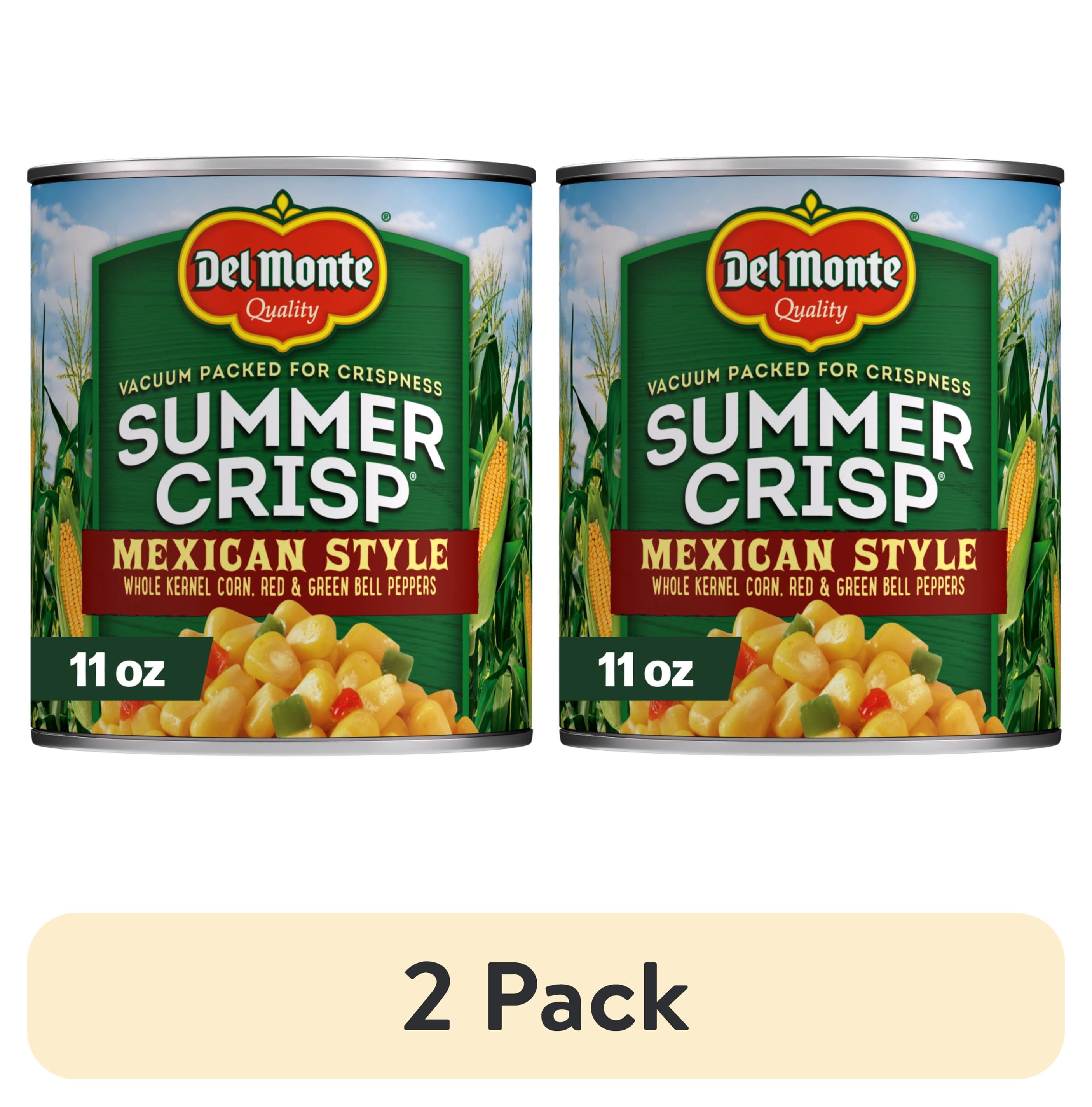 (2 pack) Del Monte Summer Crisp Mexican Style Corn 11 oz Can, Canned Vegetables