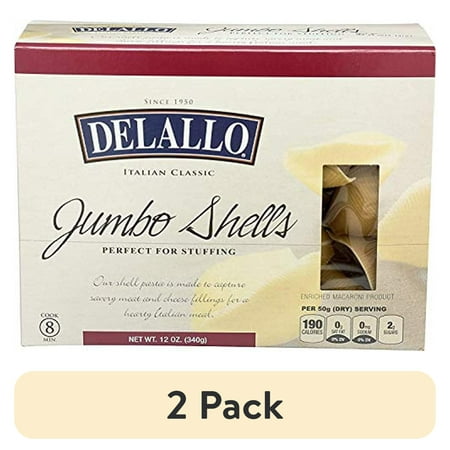 (2 pack) Delallo, Jumbo Shells, 12 Ounce
