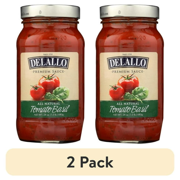 (2 pack) Delallo Premium Tomato Basil Sauce, 24 Oz.