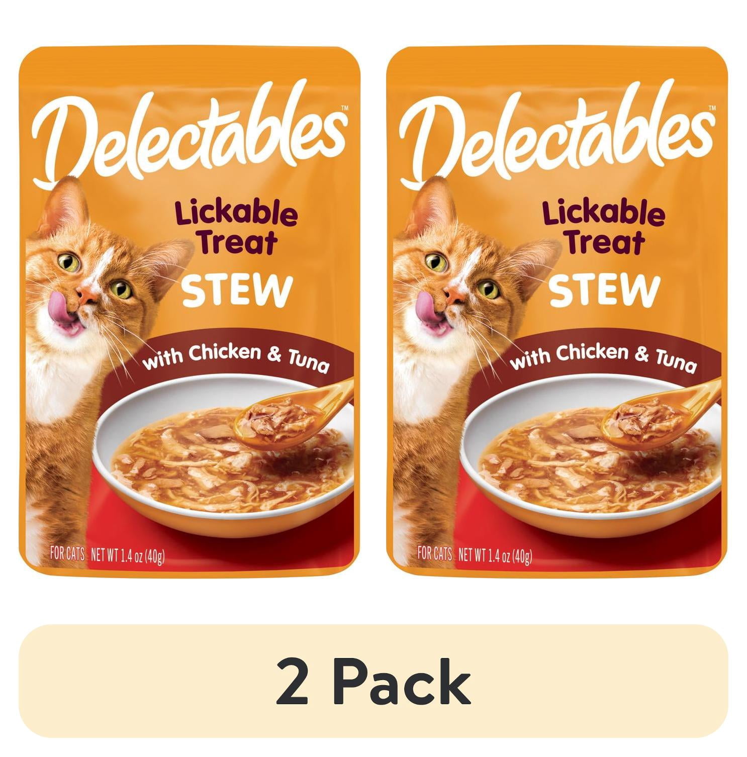 (2 pack) Delectables Lickable Treat - Stew Chicken & Tuna, 1.4oz