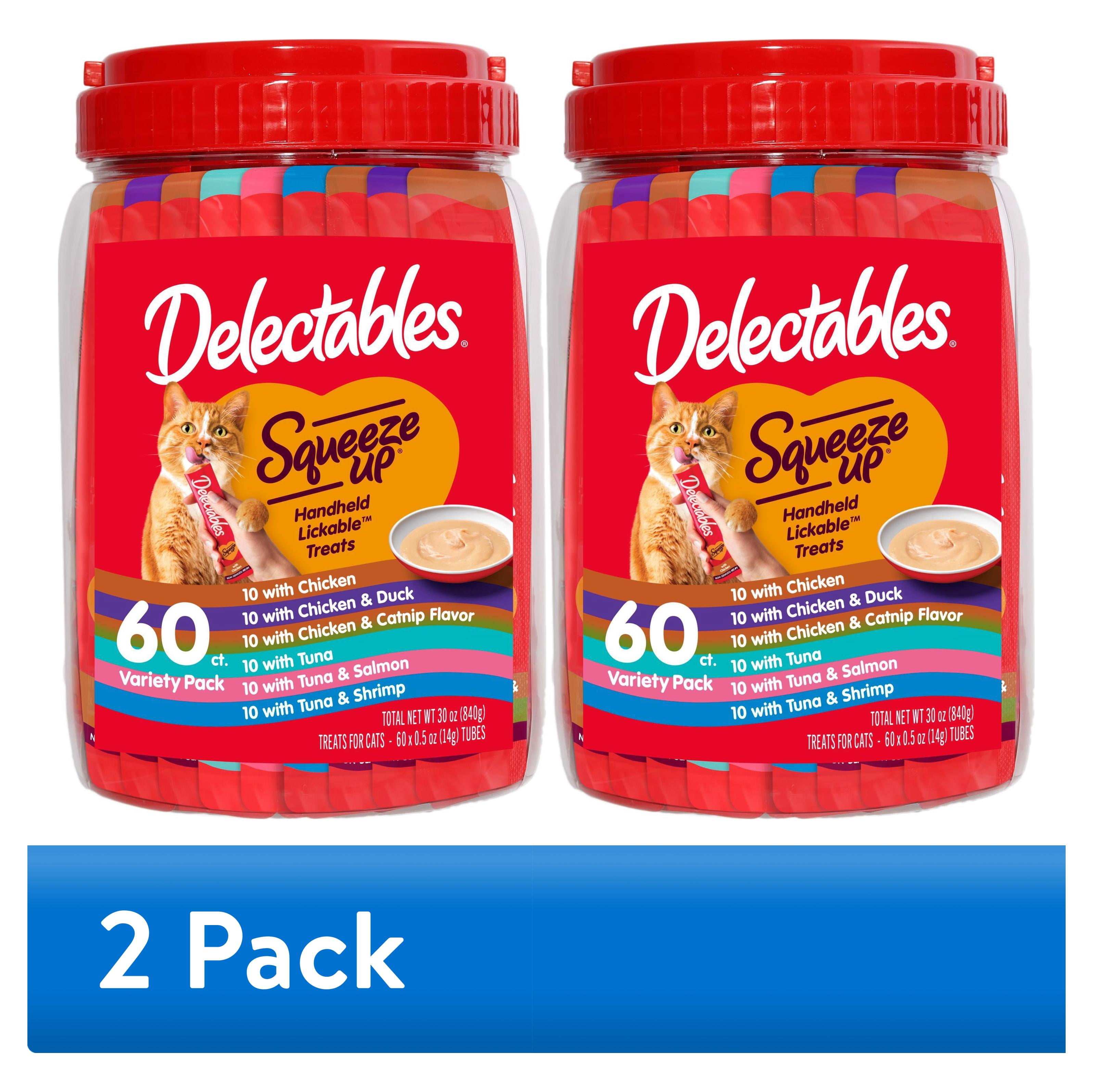 (2 pack) Delectables Squeeze Up Variety Pack Lickable Wet Cat Treats, 0.5-oz tube, 60 count