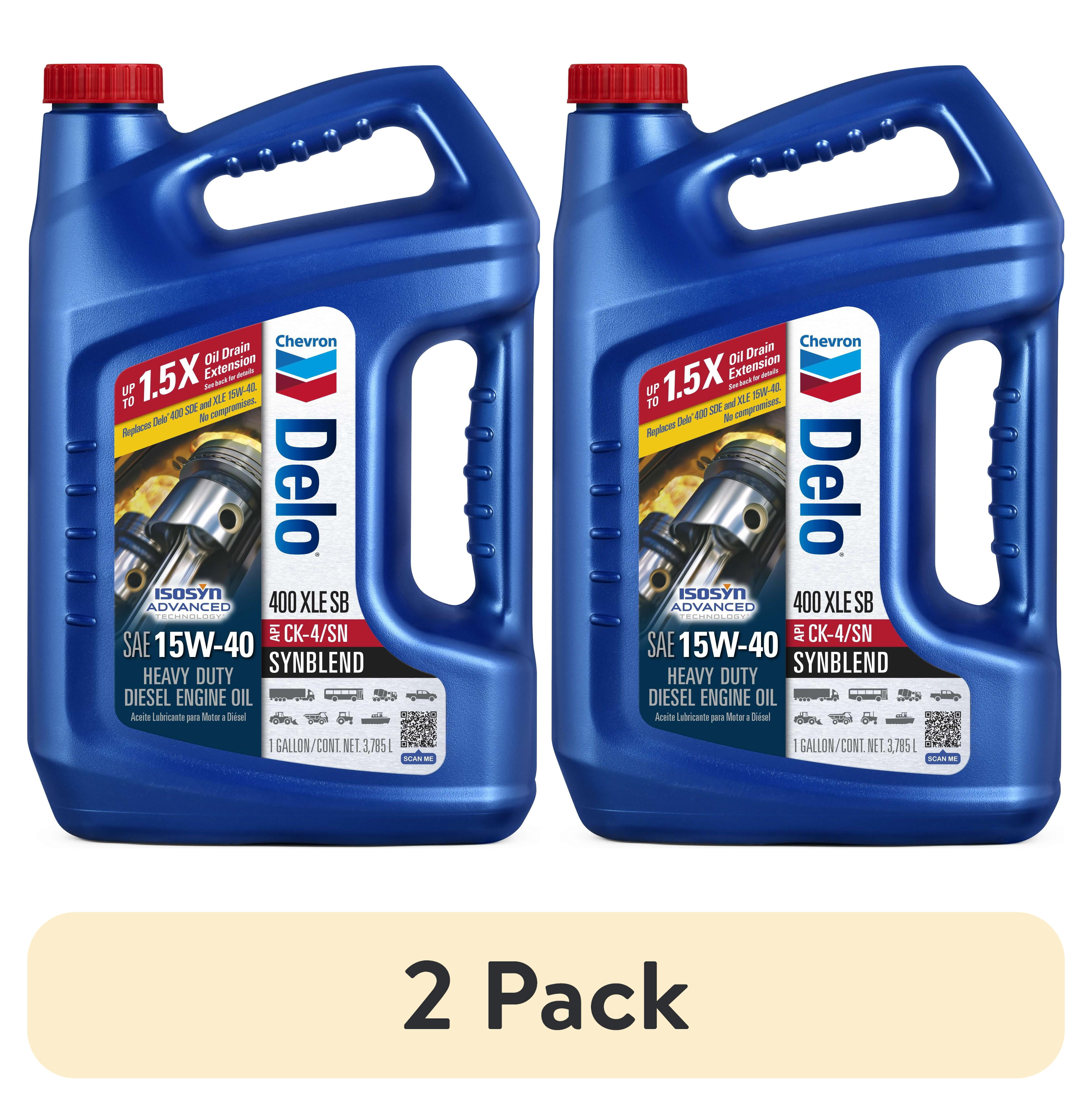 (2 pack) Delo 400 XLE SB Synthetic Blend SAE 15W-40 Heavy-Duty Diesel Motor Oil 1 Gallon