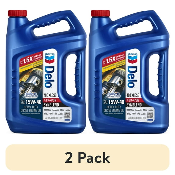 (2 pack) Delo 400 XLE SB Synthetic Blend SAE 15W-40 Heavy-Duty Diesel ...