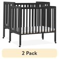 thumbnail image 1 of (2 pack) Delta Children Lee Portable Folding Mini Crib with 1.5-Inch Mattress - Greenguard Gold Certified, Black, 1 of 16