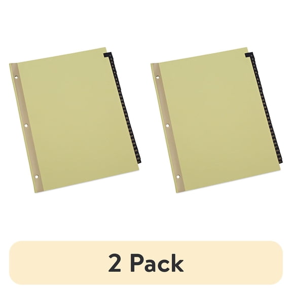 (2 pack) UNIVERSAL Leather-Look Mylar Tab Dividers 31 Numbered Tabs Letter Black/Gold Set of 31 20822