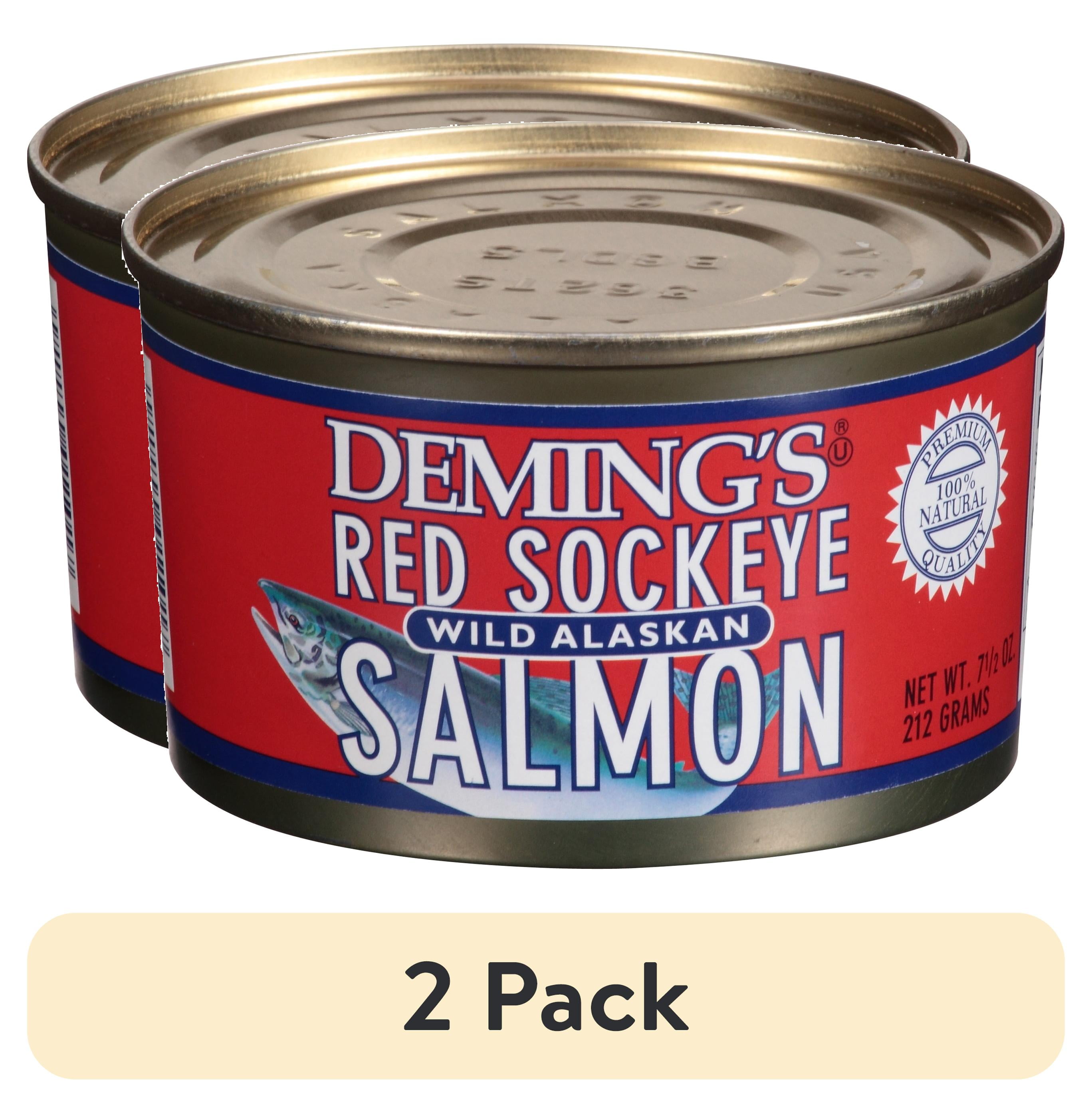 (2 pack) Deming's Wild Alaskan Red Sockeye Salmon, 7.5 oz, No Allergens