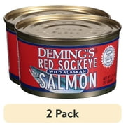 (2 pack) Deming's Wild Alaskan Red Sockeye Salmon, 7.5 oz Can