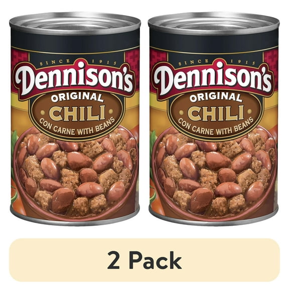 (2 pack) Dennison's Original Chili Con Carne with Beans, 26g Protein Per Serving, 15 oz. Can