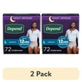thumbnail image 1 of (2 pack) Depend Night Defense Incontinence Underwear for Men, Adult Diapers, L, 72 Count, 1 of 13