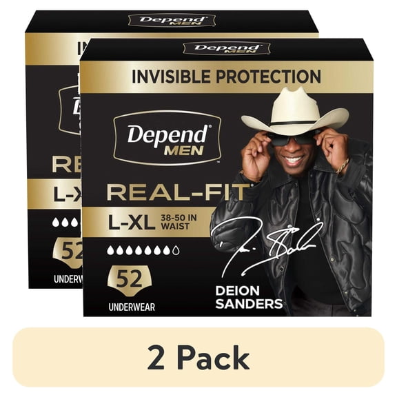 (2 pack) Depend Real Fit Incontinence Underwear for Men, Adult Diapers ...