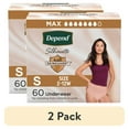 thumbnail image 1 of (2 pack) Depend Silhouette Women’s Incontinence & Postpartum Bladder Leak Underwear, S, 60 Count, 1 of 13