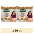 thumbnail image 1 of (2 pack) Depend Silhouette Women’s Incontinence & Postpartum Bladder Leak Underwear, XL, 10 Count, 1 of 12