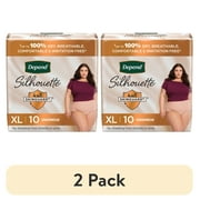 (2 pack) Depend Silhouette Women’s Incontinence & Postpartum Bladder Leak Underwear, XL, 10 Count