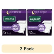 (2 pack) Depend Underpads, Disposable Incontinence Bed Pads for Adults, 36" x 21", 12 Count