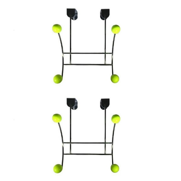 2 pack Dependable Industries 4 Hook over the Door Rack Coat Rack Door Hook Hanger