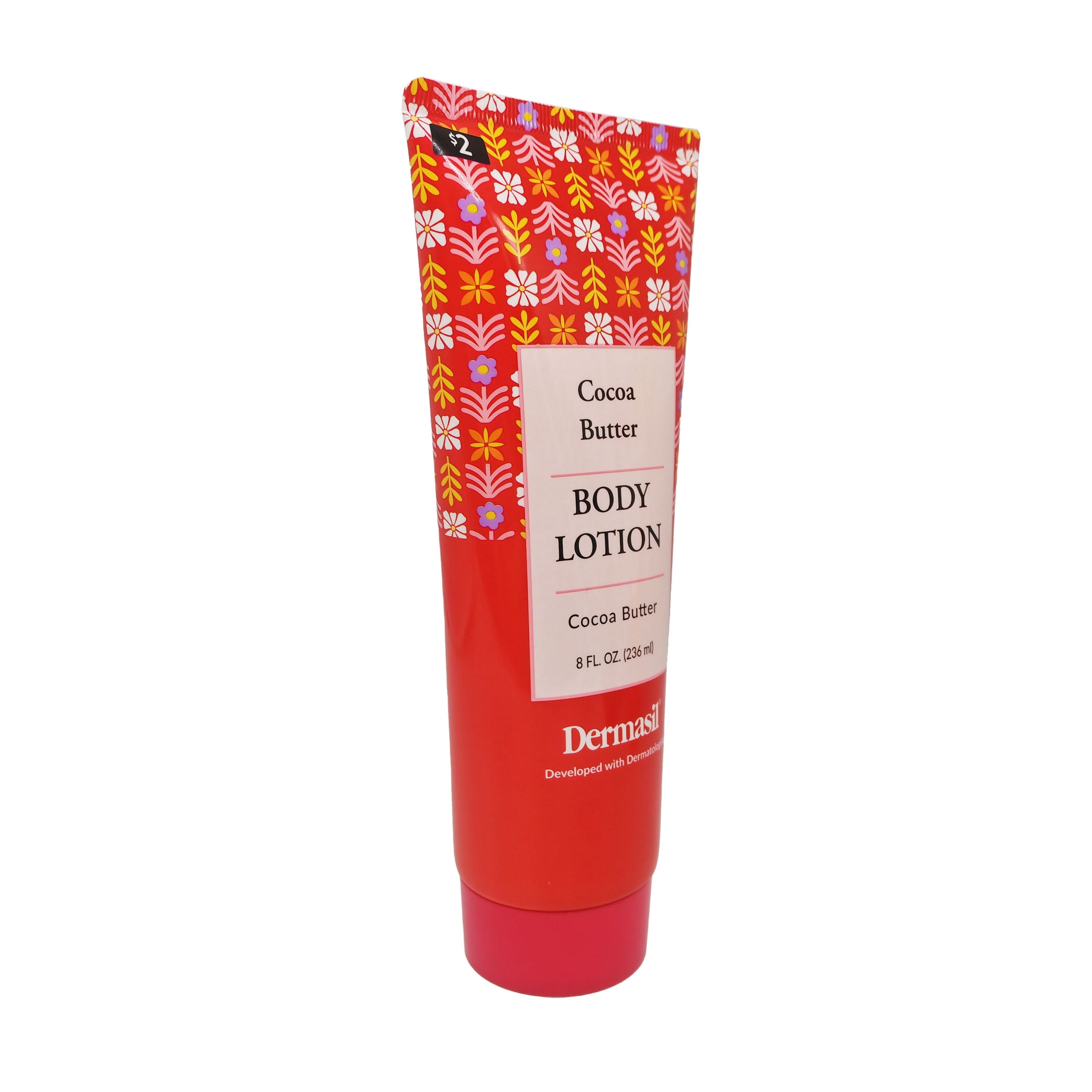 Dermasil Moisturizing Body Lotion, Cocoa Butter, 8oz Tube, Smooths