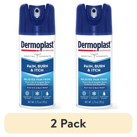(2 pack) Dermoplast Hospital Strength Pain Relieving Spray for Burn & Itch Relief- 2.75 oz